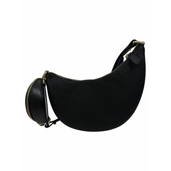 Kate Spade Duo Small Pebbled Leather Crossbody Bag Black Gold - Picture 12 of 16